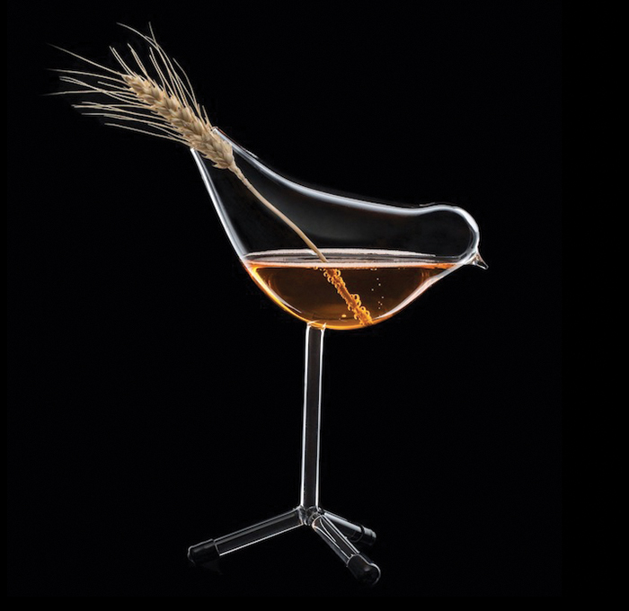 bird cocktail glass